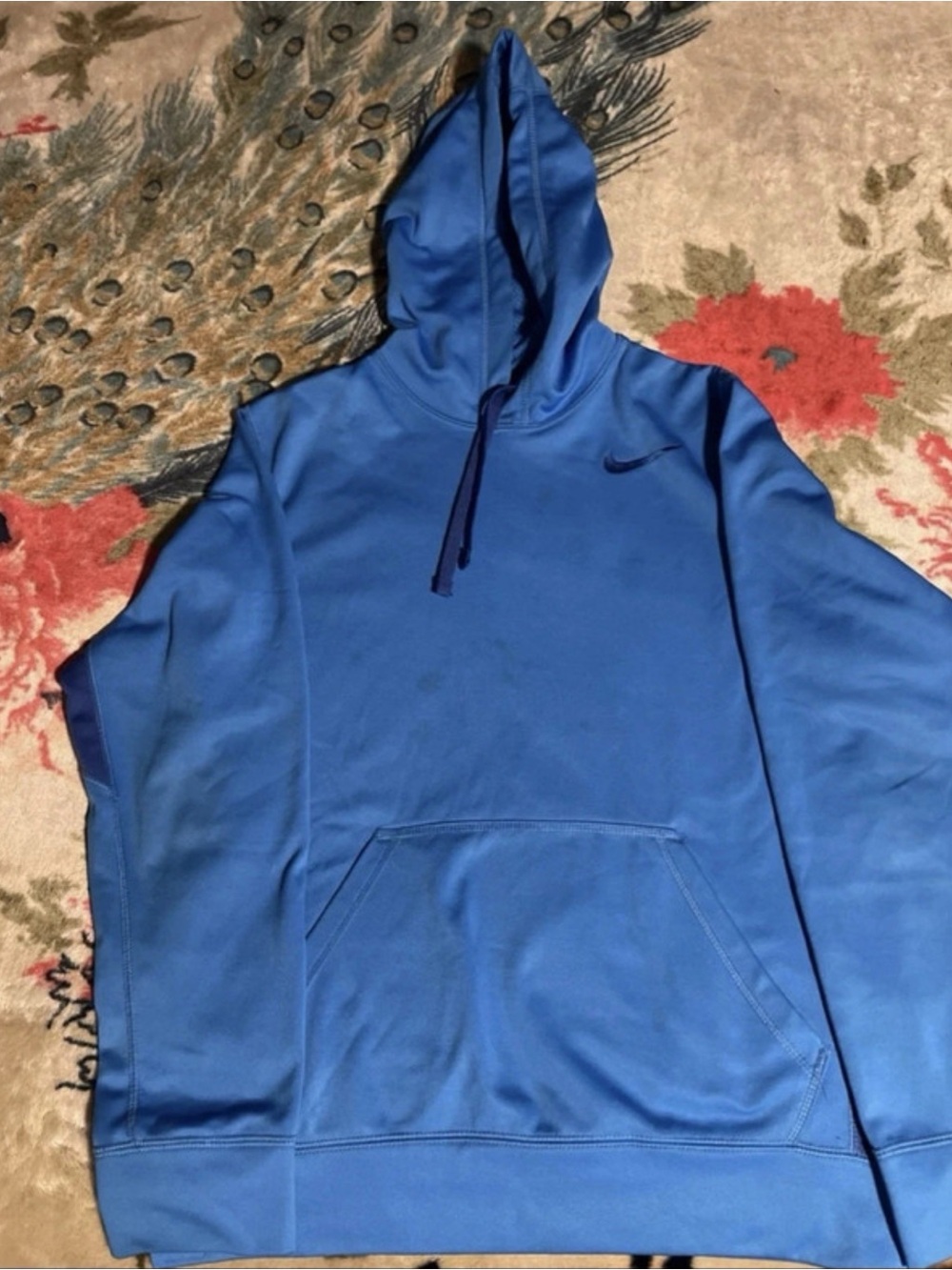 Nike Light Blue Therma-Fit Hoodie with Navy Drawcords